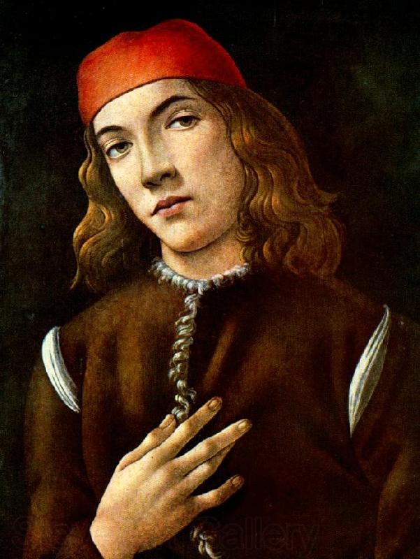 BOTTICELLI, Sandro Portrait of a Young Man  fdgdf Norge oil painting art